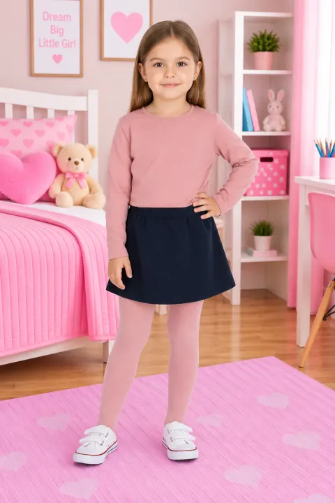 Dres copii din bumbac – roz pudră
