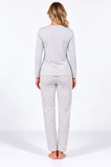 Pijama damă cu mânecă lungă și pantaloni lungi cu imprimeu