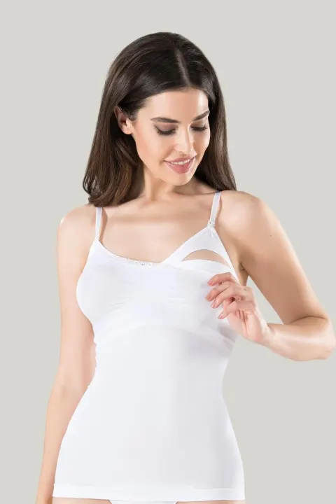 Maiou modelator pentru alaptat, culoare alb