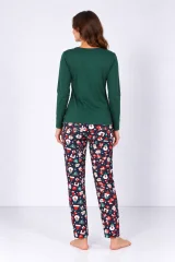 Pijama damă de Crăciun cu mânecă lungă și pantaloni lungi