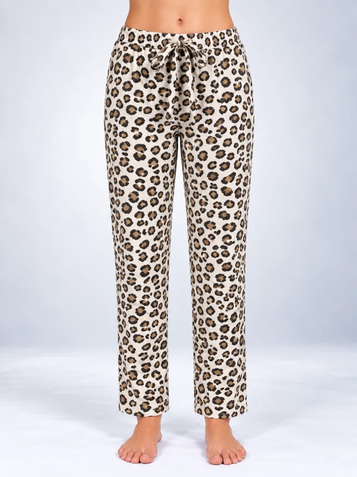 Pantaloni de pijama de dama leopard pete pari