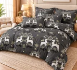 Set Lenjerie de Pat Dublu din Microfibră Premium, 6 Piese, Cearșaf 245x250 cm