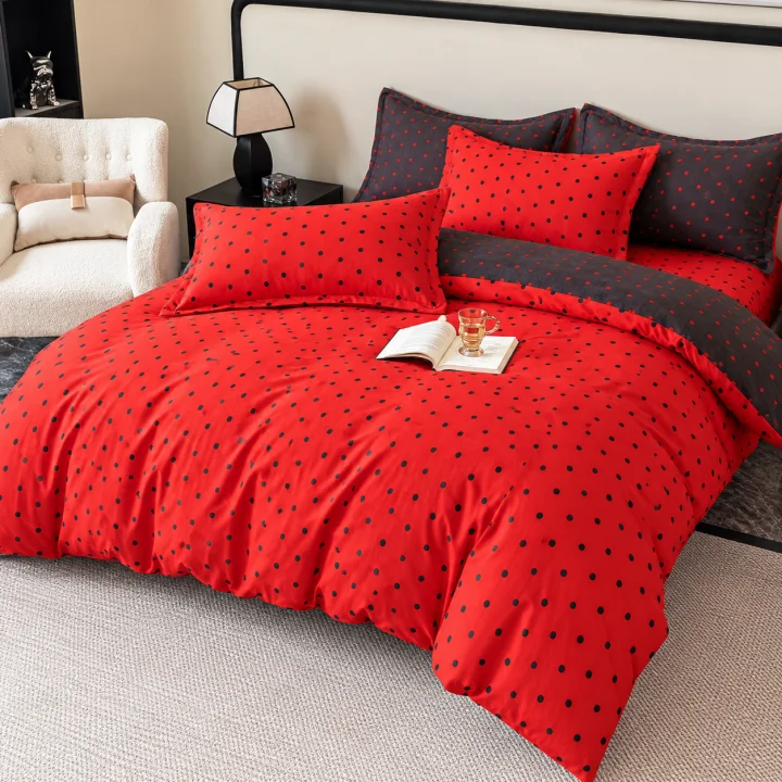 Set Lenjerie de Pat Dublu din Microfibră Premium, 6 Piese, Cearșaf 245x250 cm