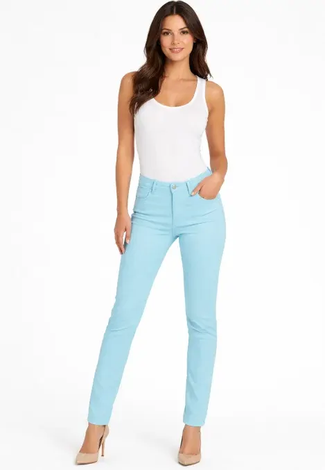 Blugi damă skinny talie înaltă – blue