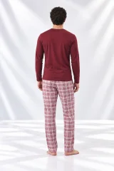Pijama bărbați cu mânecă lungă și pantaloni lungi cu imprimeu