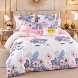 Set Lenjerie de Pat Dublu din Microfibră Premium, 6 Piese, Cearșaf 245x250 cm
