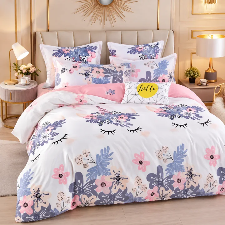 Set Lenjerie de Pat Dublu din Microfibră Premium, 6 Piese, Cearșaf 245x250 cm