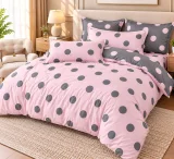 Set Lenjerie de Pat Dublu din Microfibră Premium, 6 Piese, Cearșaf 245x250 cm
