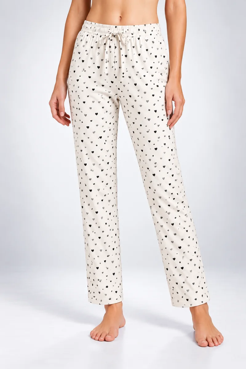 Pantaloni de pijama de dama imimioare mici NEGRE