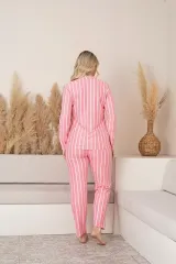 Pijama Damă Roz cu Dungi Albe