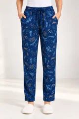 Pantaloni damă din bumbac cu buzunare și șnur reglabil în talie