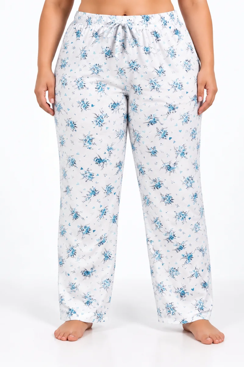 Pantaloni de pijama damă mărimi mari, Big Size 2XL–5XL, cu șnur reglabil