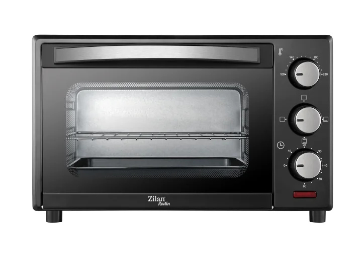 Cuptor Electric 15L, 1200W, Temperatură Reglabilă 100–230°C, Timer 60 Minute cu Oprire Automată, Geam Dublu, Negru