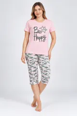Pijama damă  imprimeu BE HAPPY