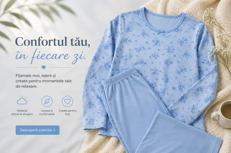 Pijama damă bumbac , blue