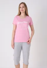 Pijama damă cu model de Paște, roz