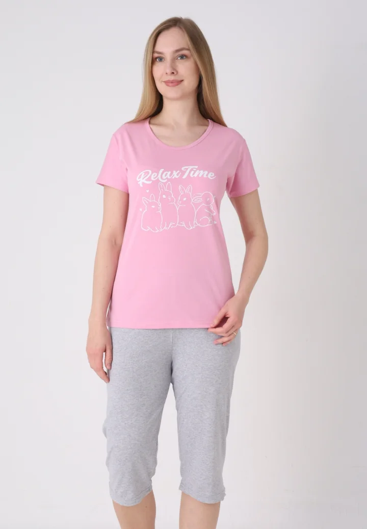 Pijama damă cu model de Paște, roz