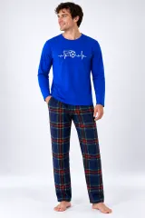 Pijama barbat albastru cu carouri mari