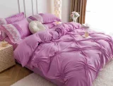Set Lenjerie de Pat Premium din Microfibră Soft-Touch cu Inimioare Brodate, 6 Piese
