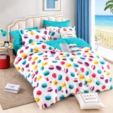 Set Lenjerie de Pat Dublu din Microfibră Premium, 6 Piese, Cearșaf 245x250 cm