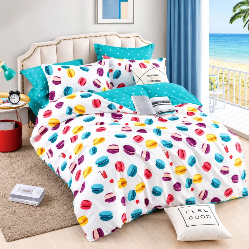 Set Lenjerie de Pat Dublu din Microfibră Premium, 6 Piese, Cearșaf 245x250 cm