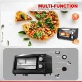 Mini Cuptor Electric 9L, 800W, Timer 60 Minute, 3 Funcții de Încălzire, Temperatură Reglabilă până la 230°C, Geam Dublu