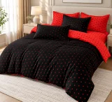 Set Lenjerie de Pat Dublu din Microfibră Premium, 6 Piese, Cearșaf 245x250 cm