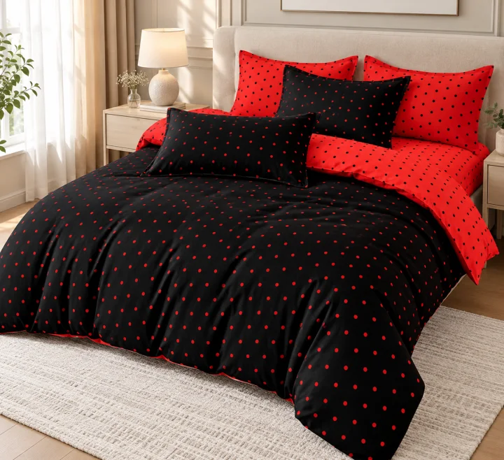 Set Lenjerie de Pat Dublu din Microfibră Premium, 6 Piese, Cearșaf 245x250 cm