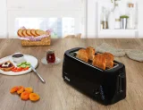 Prăjitor de Pâine Electric pentru 4 Felii, 1400W, 5 Trepte de Rumenire, Funcții de Decongelare și Reîncălzire