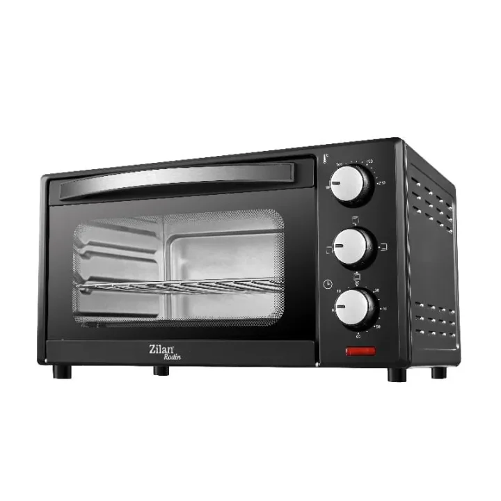 Cuptor Electric 15L, 1200W, Temperatură Reglabilă 100–230°C, Timer 60 Minute cu Oprire Automată, Geam Dublu, Negru