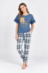 Pijamale , culoare albastru, imprimeu ursulet