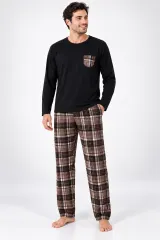 Pijama barbat nrgru cu carouri maro