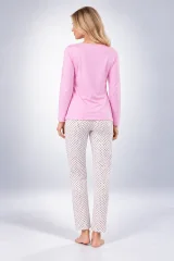 Pijama damă cu mânecă lungă și pantaloni lungi cu imprimeu