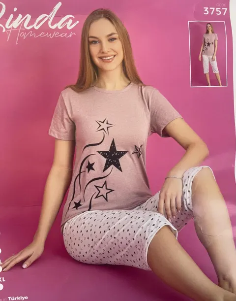 Pijama damă  cu imprimeu stelute