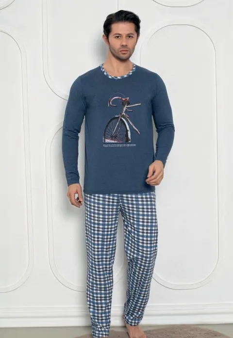 Pijama Bărbat , Imprimeu Bicicletă, Blumarin