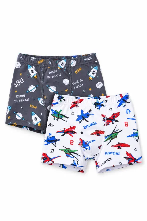 Set 2 Boxeri Băieți din Bumbac – cu Avioane