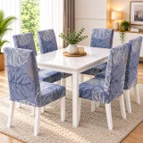 Set 6 Huse Elastice pentru Scaune, Microfibră Premium, cu Elastic, Protecție și Design Elegant