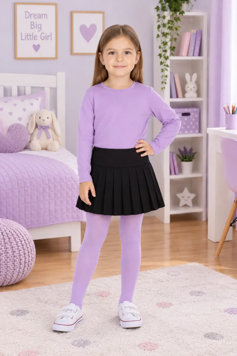 Dres copii din bumbac – lila