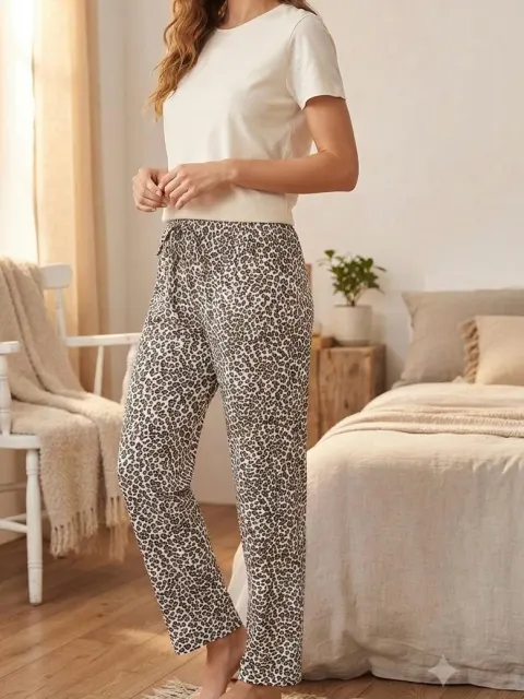 Pantaloni de pijama de dama leopard