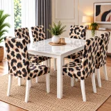 Set 6 Huse Elastice pentru Scaune, Microfibră Premium, cu Elastic, Protecție și Design Elegant