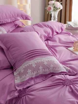 Set Lenjerie de Pat Premium din Microfibră Soft-Touch cu Inimioare Brodate, 6 Piese