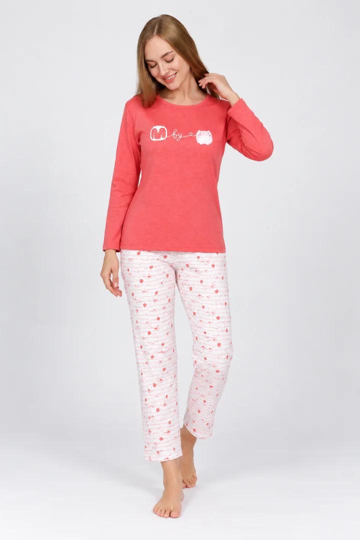 Pijama damă, , imprimeu bufniță