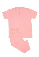 Pijama damă ROZ din bumbac mânecă scurta și pantaloni 3/4