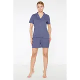Pijama Dama din Viscoză – Bleumarin
