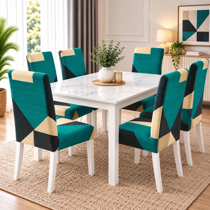 Set 6 Huse Elastice pentru Scaune, Microfibră Premium, cu Elastic, Protecție și Design Elegant