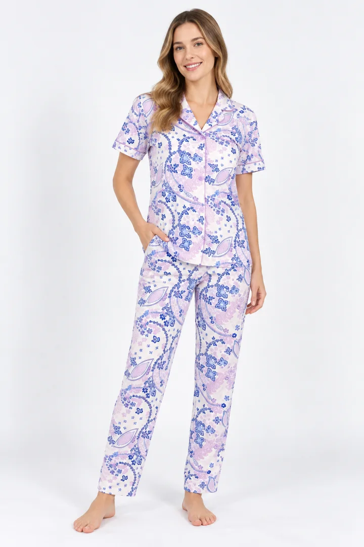 Pijama Dama – Imprimeu Floricele