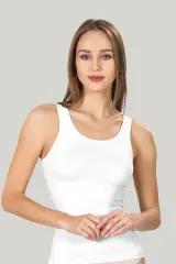 Maiou dama modelator in talie, culoare alb