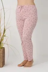 Pantaloni de pijama damă Big Size, roz cu fluturi