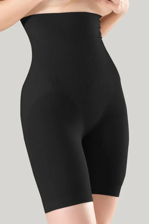 Corset damă modelator cu talie înaltă, 3/4, culoare negru