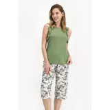 Pijama Dama cu Elastic și Fundiță, Imprimeu Floral
